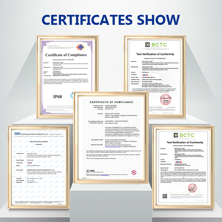 LED Light Source Module Certificate